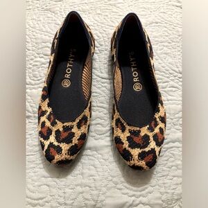 EUC Rothy’s leopard the square toe ballet flat